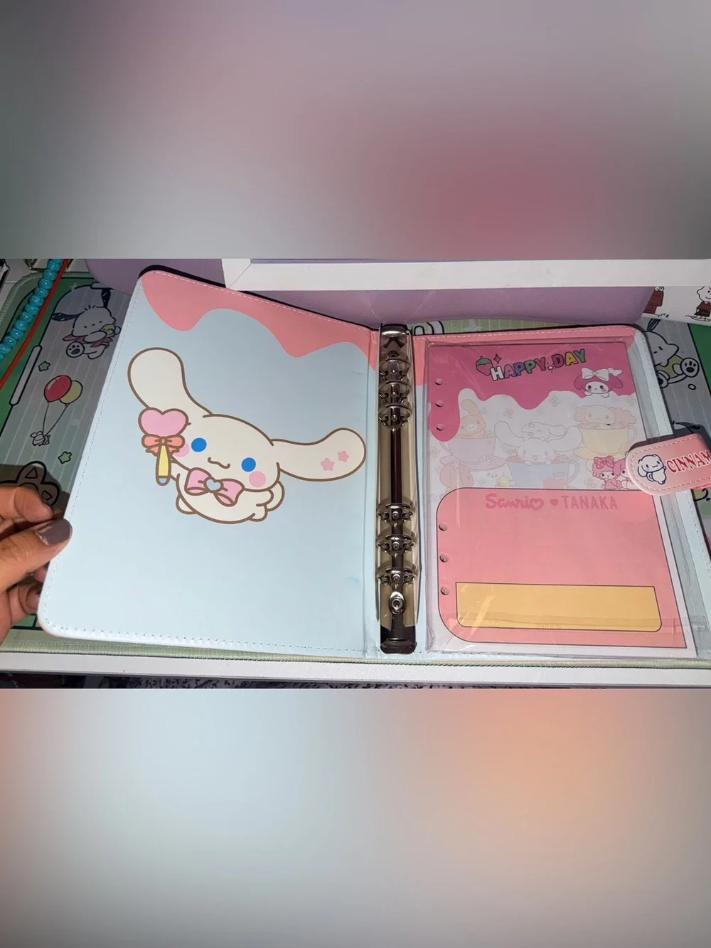 🍉NWOT Cinnamoroll Watermelon A5 Binder 6 Ringer with paper sheet set